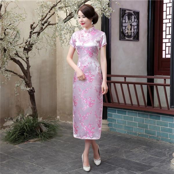 Chinese Traditional Women's Silk Satin Cheongsam