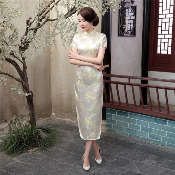 Chinese Traditional Women's Silk Satin Cheongsam