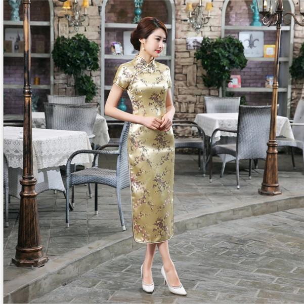Chinese Traditional Women's Silk Satin Cheongsam