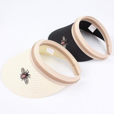 Bee Embroidery Beach Cap For Kids And Adult