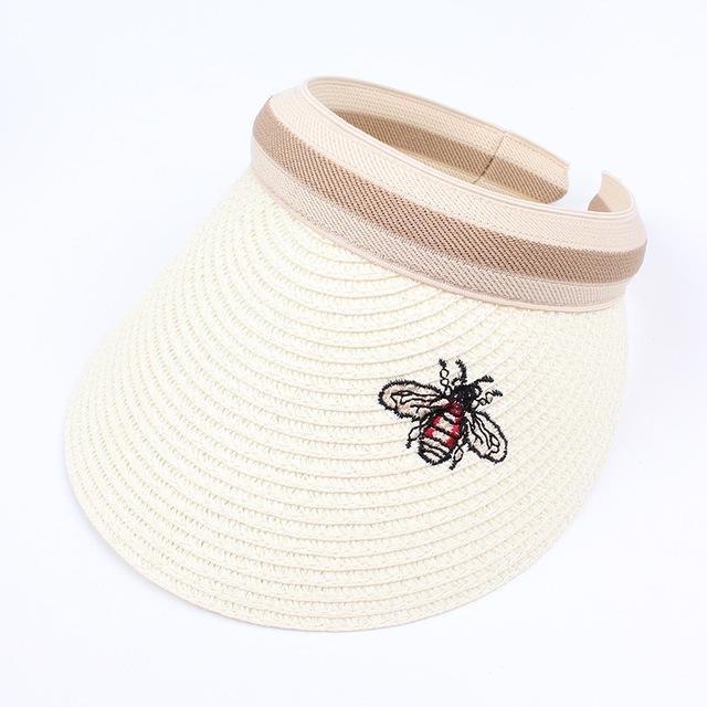 Bee Embroidery Beach Cap For Kids And Adult