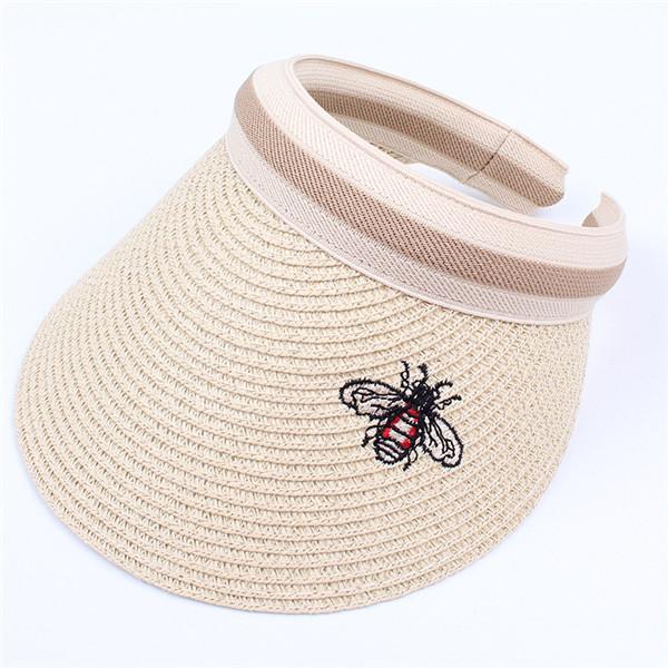 Bee Embroidery Beach Cap For Kids And Adult