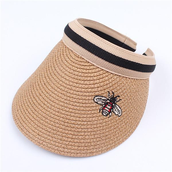 Bee Embroidery Beach Cap For Kids And Adult