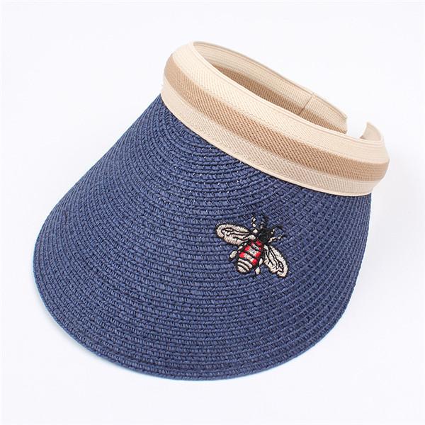 Bee Embroidery Beach Cap For Kids And Adult