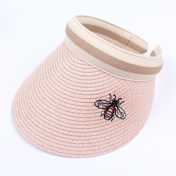 Bee Embroidery Beach Cap For Kids And Adult