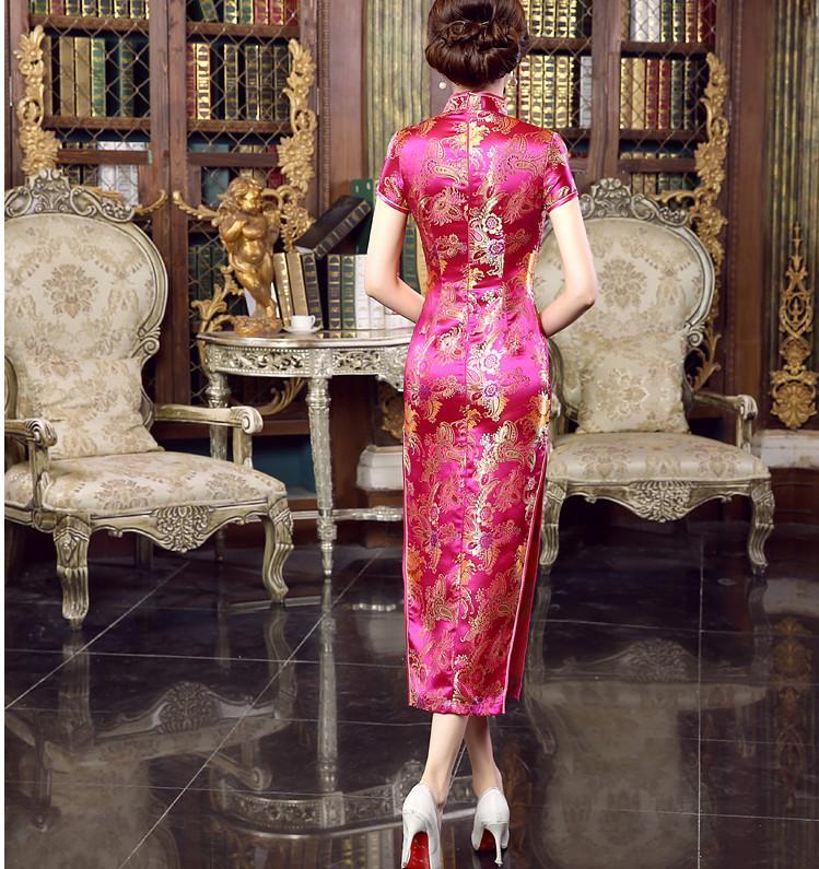 Chinese Traditional Long Satin Qipao