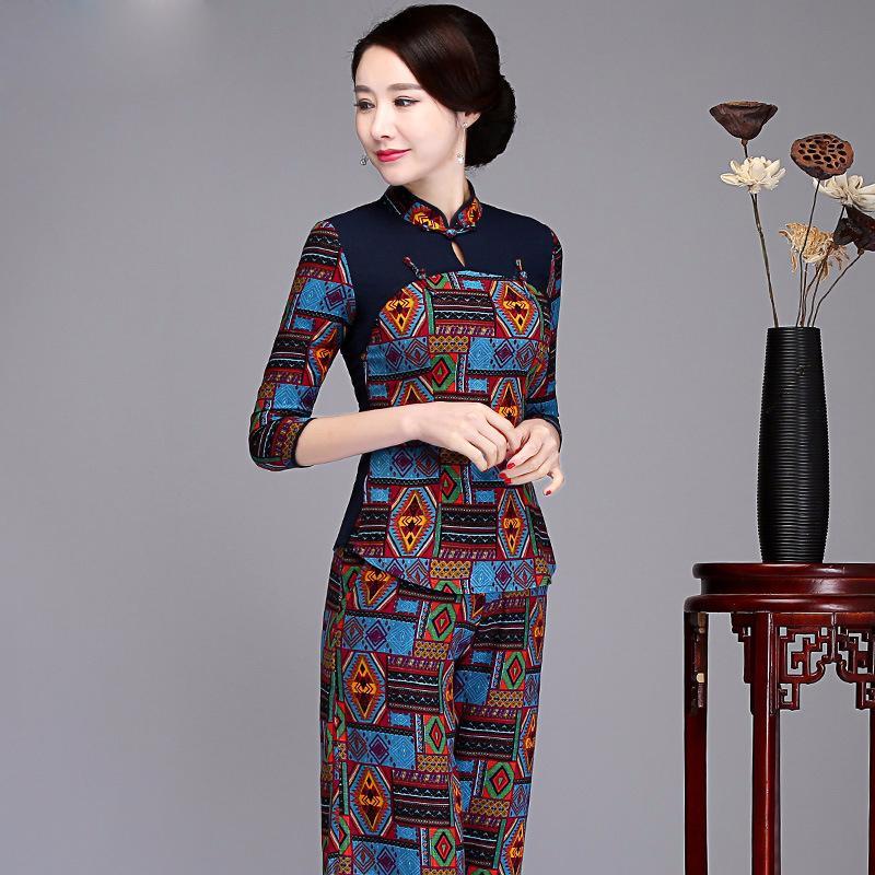 Chinese Ethnic Women Spliced Linen Sleeve Shirts