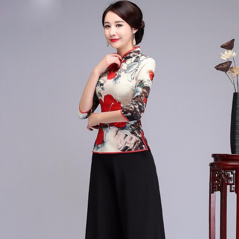 Chinese Women Slim Elegant Satin Tang Clothing