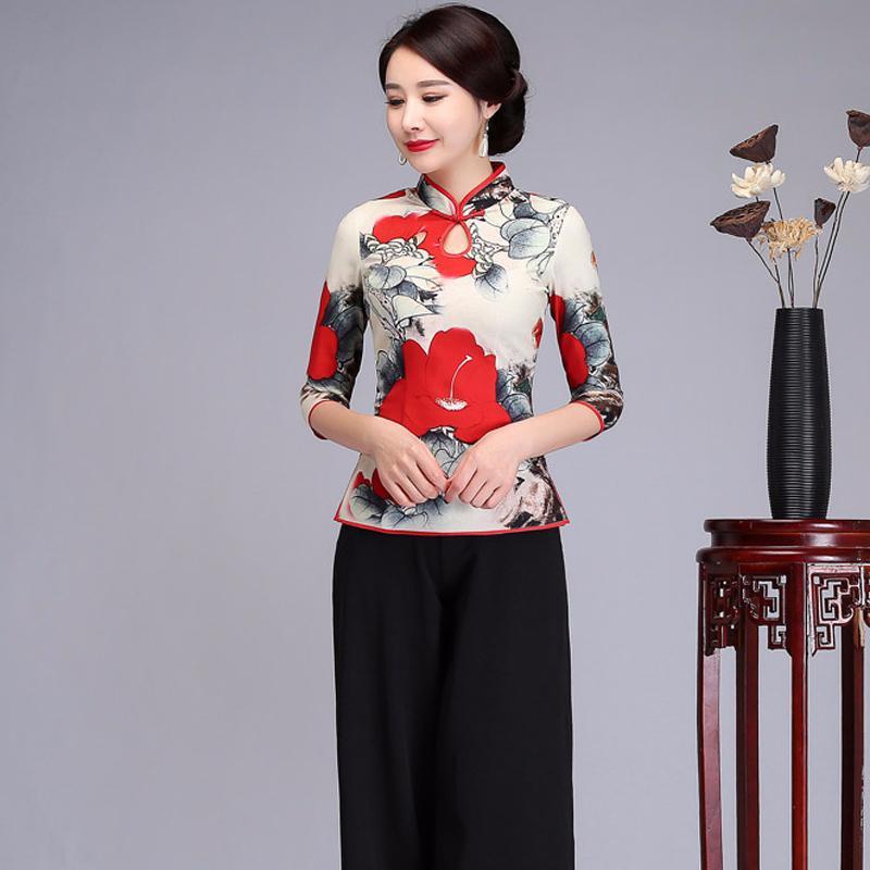 Chinese Women Slim Elegant Satin Tang Clothing