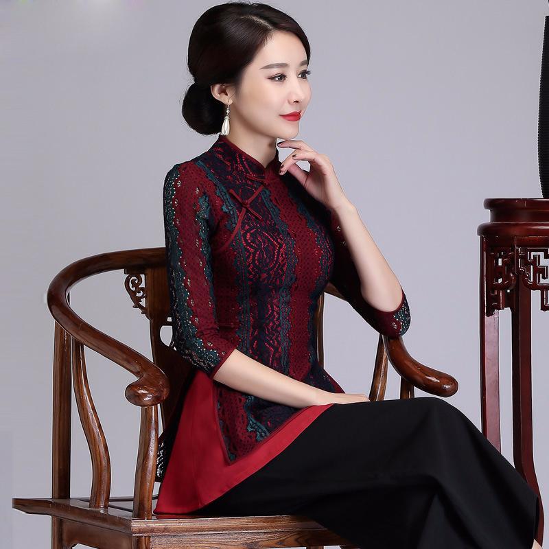 Chinese Women Leisure Slim Floral Tang Clothing