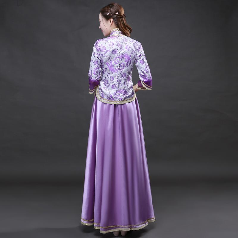 Classical Purple  Chinese Traditional Lady Dress