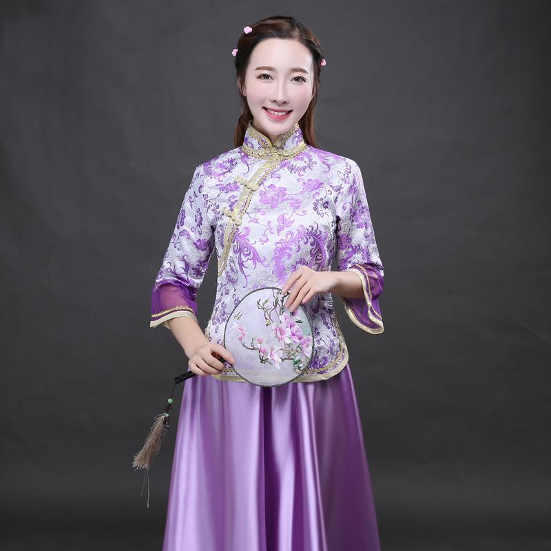 Classical Purple  Chinese Traditional Lady Dress