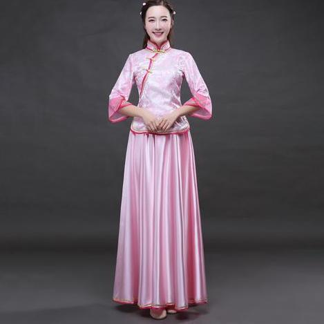 Classical Purple  Chinese Traditional Lady Dress