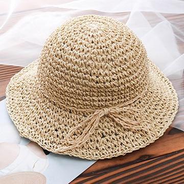 2019 New Girls Hand Made Sun Hat, Raffia Straw Foldable Parent-child Hat