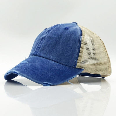 2019 Washed Ponytail Baseball Cap,Snapback Mesh Caps