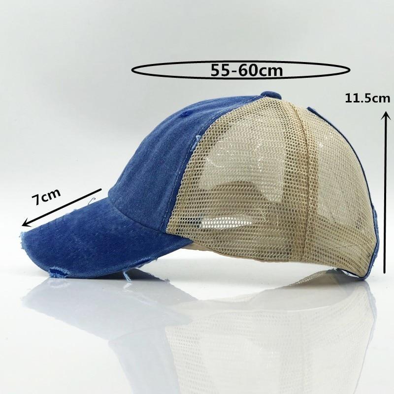 2019 Washed Ponytail Baseball Cap,Snapback Mesh Caps