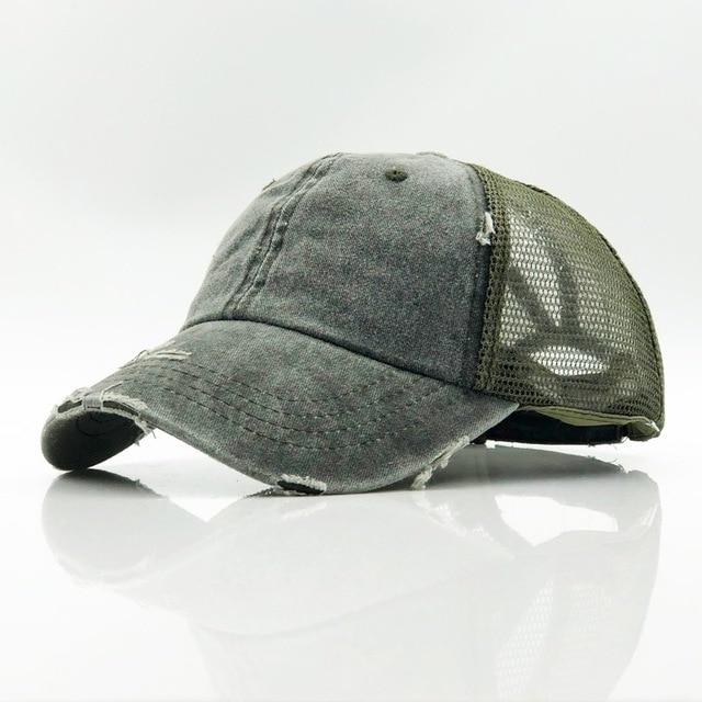 2019 Washed Ponytail Baseball Cap,Snapback Mesh Caps