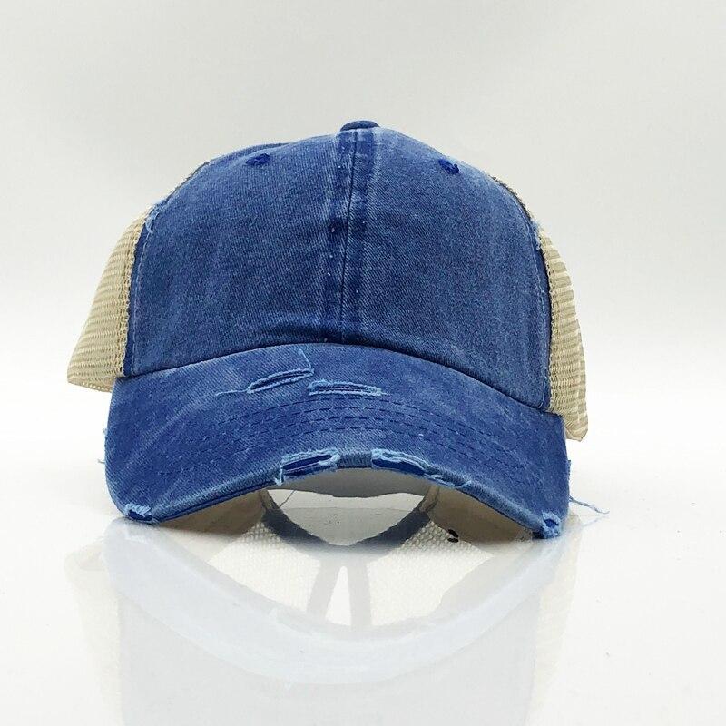 2019 Washed Ponytail Baseball Cap,Snapback Mesh Caps