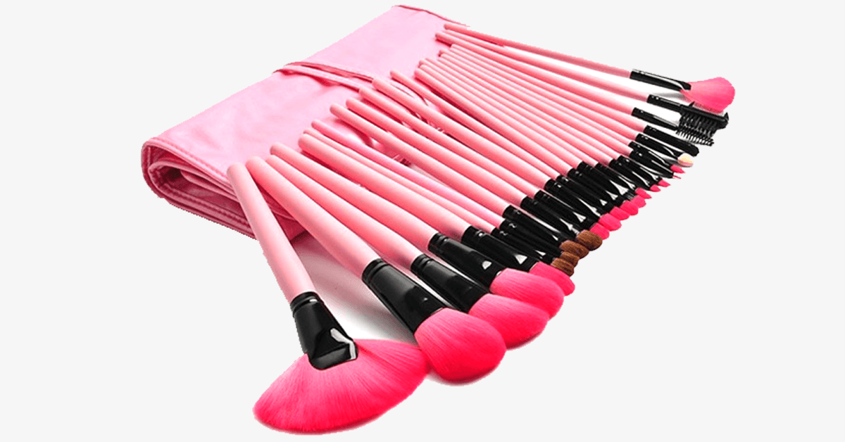 24 Piece Pink Glory Brush Set with Free Case