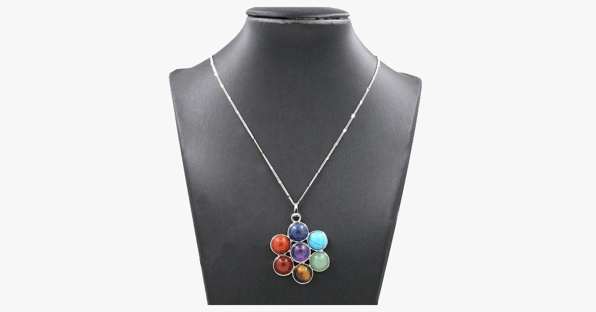 7 Chakra Stones Natural Healing Pendant Necklace