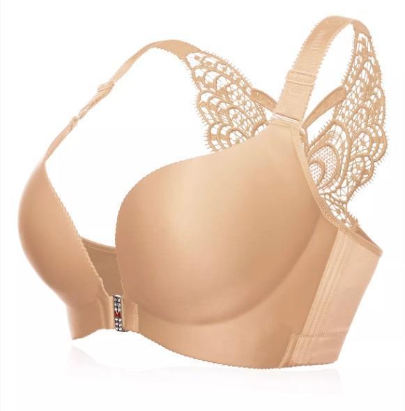 Handmade Butterfly Embroidery Front Closure Wireless Bra