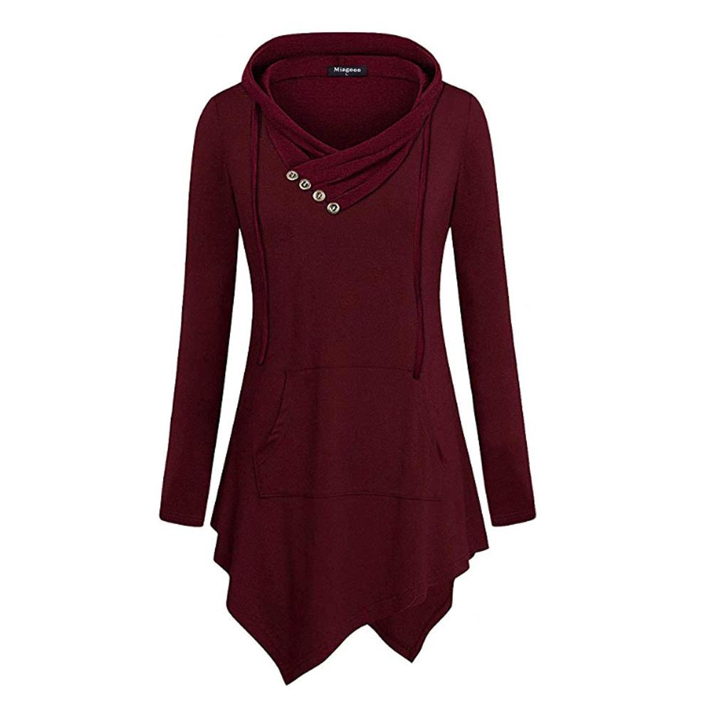 Casual Tunic Uneven Hoodie