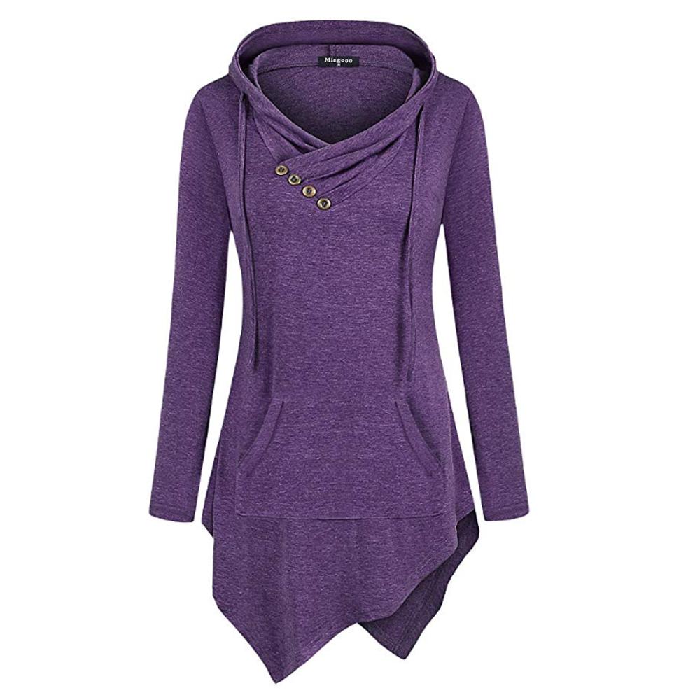 Casual Tunic Uneven Hoodie