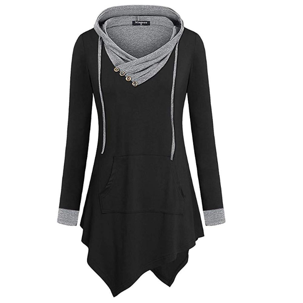 Casual Tunic Uneven Hoodie
