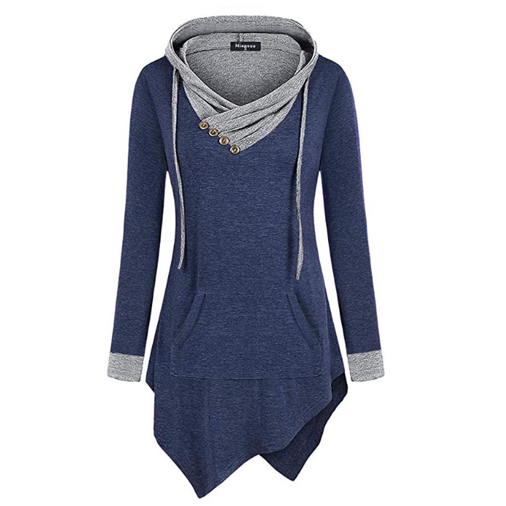 Casual Tunic Uneven Hoodie