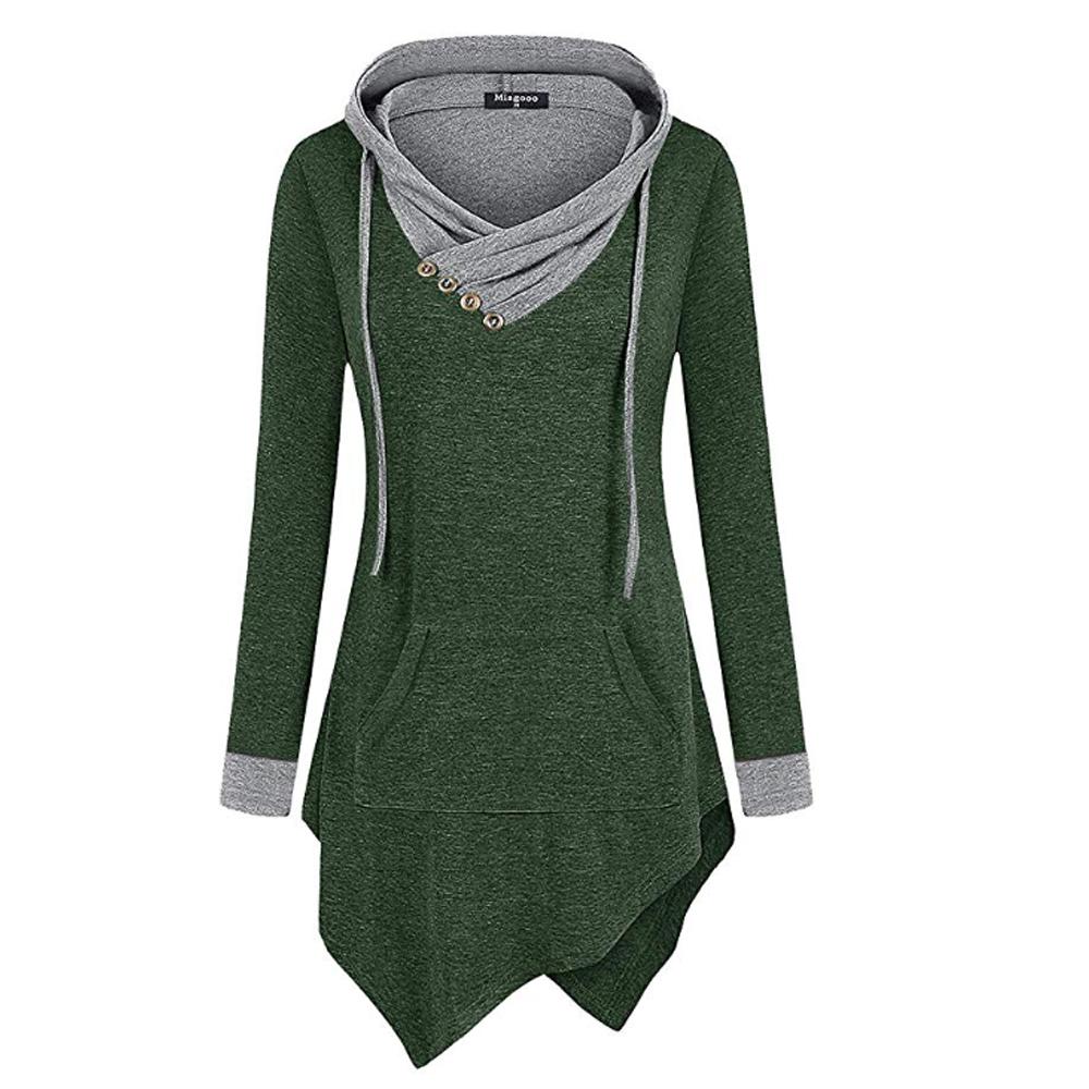 Casual Tunic Uneven Hoodie