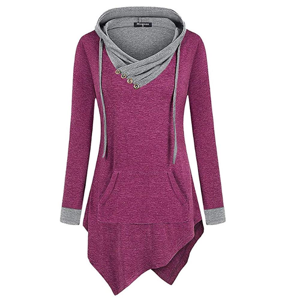 Casual Tunic Uneven Hoodie