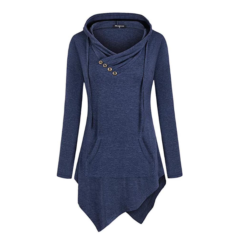 Casual Tunic Uneven Hoodie