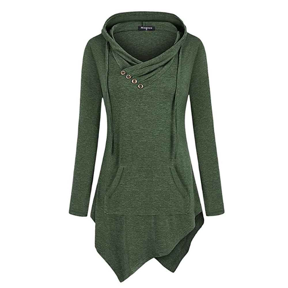 Casual Tunic Uneven Hoodie
