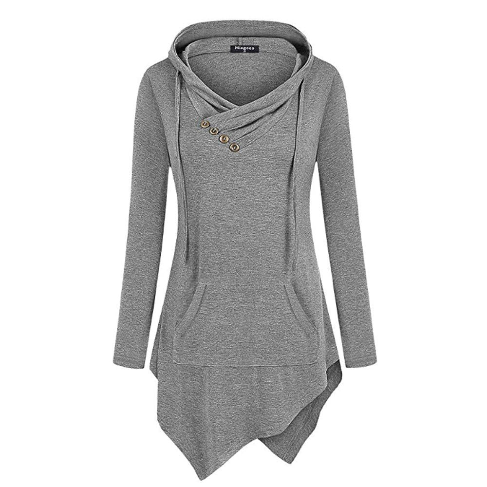 Casual Tunic Uneven Hoodie