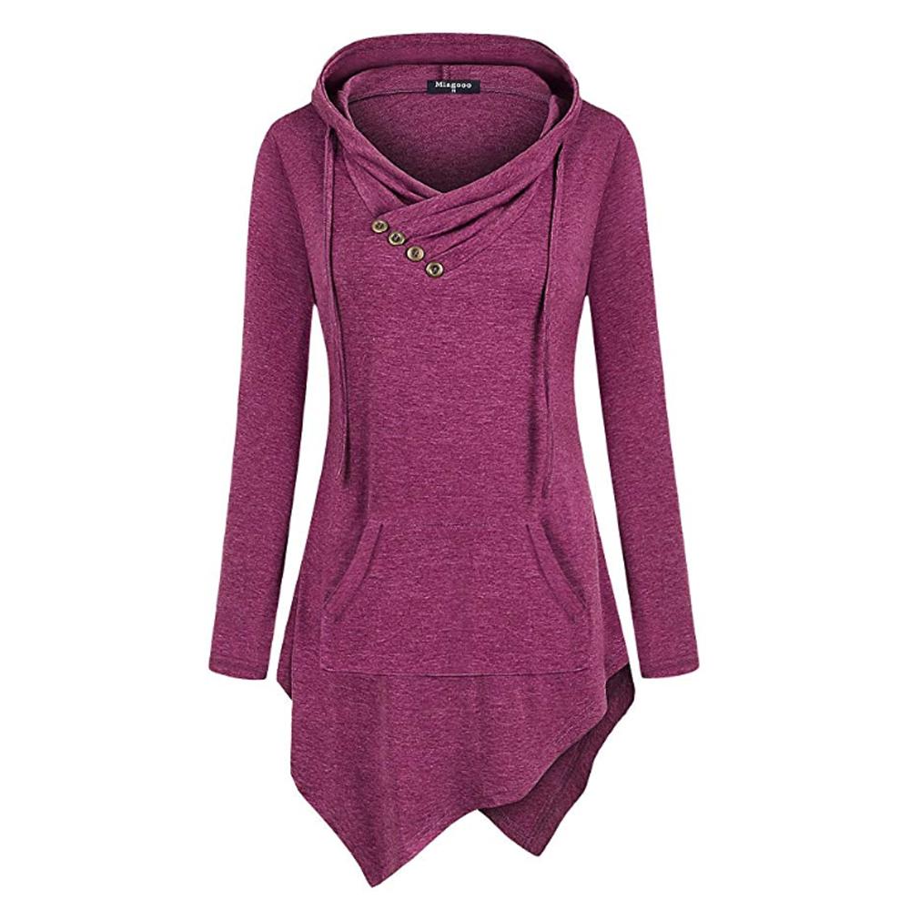 Casual Tunic Uneven Hoodie