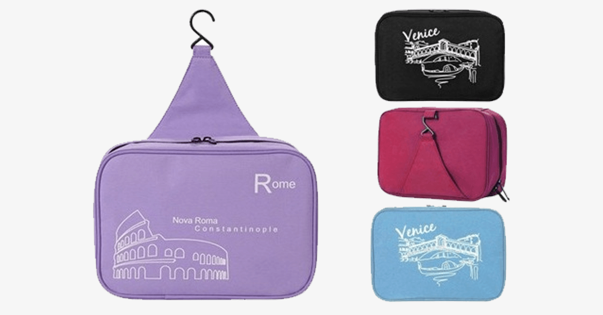 Cosmetic Pouch Toiletry Bags - Travel Hanger Handbag Waterproof Compact Hanging Personal Care Hygiene Purse