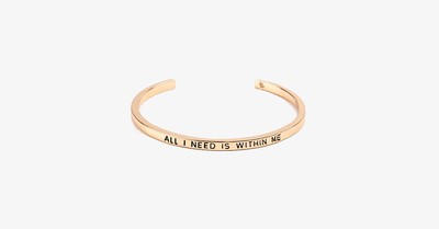 Beautiful Cuff Bangle Bracelet with Motivational Quote
